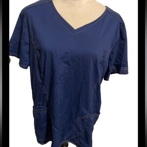 Dickies Scrub Top Unisex Navy Size XL V Neck NWOT